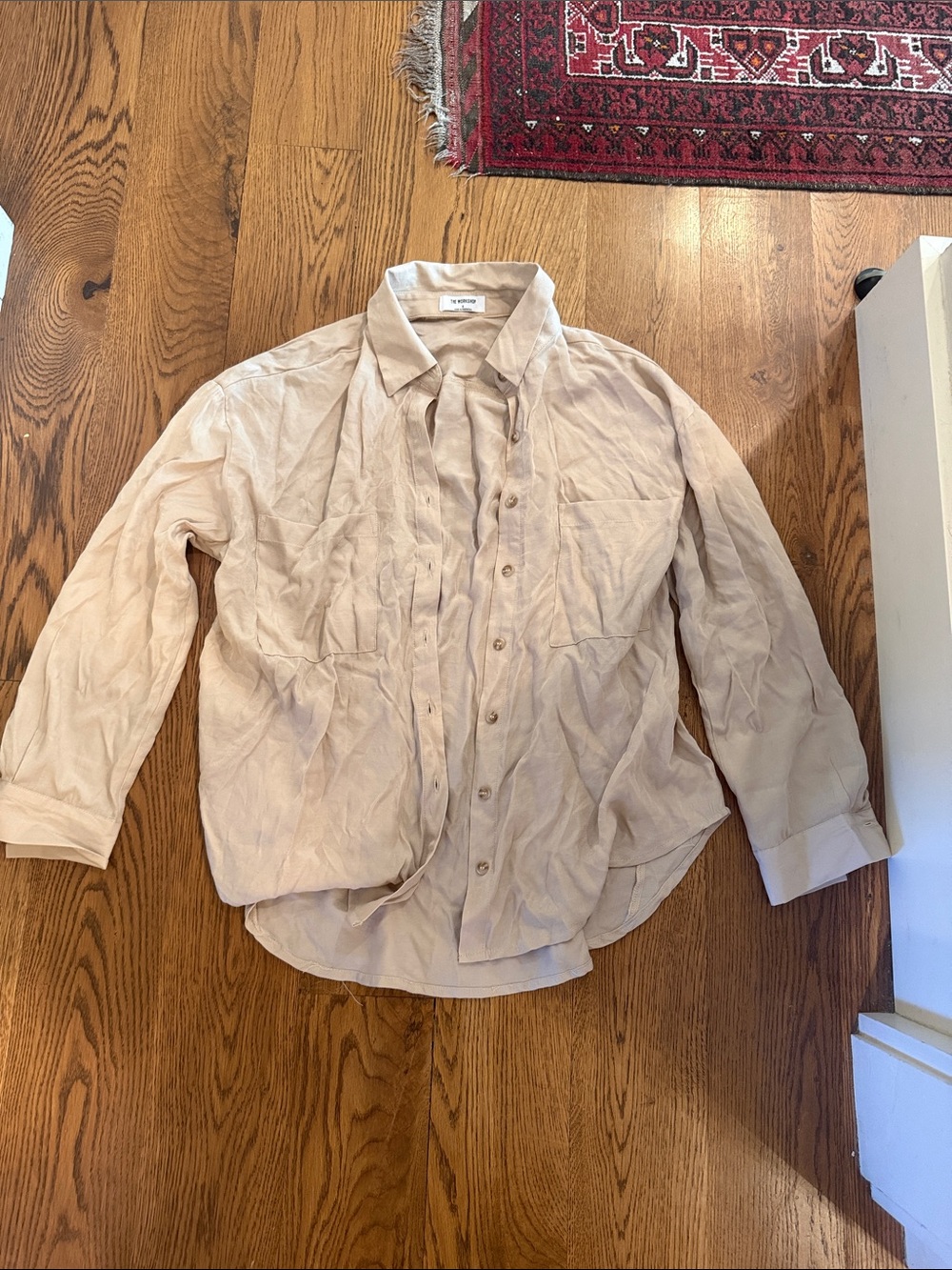 Workshop Republic Clothing Light Beige Women's Button-Down Shirt